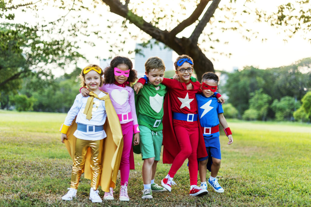 Kids Dressed Like Superheros